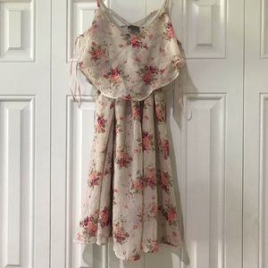 Pink and white floral sundress